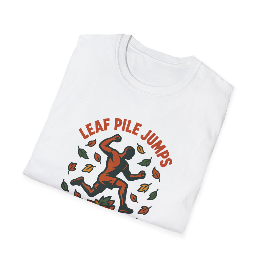 Leaf Pile Jump Fitness T-Shirt