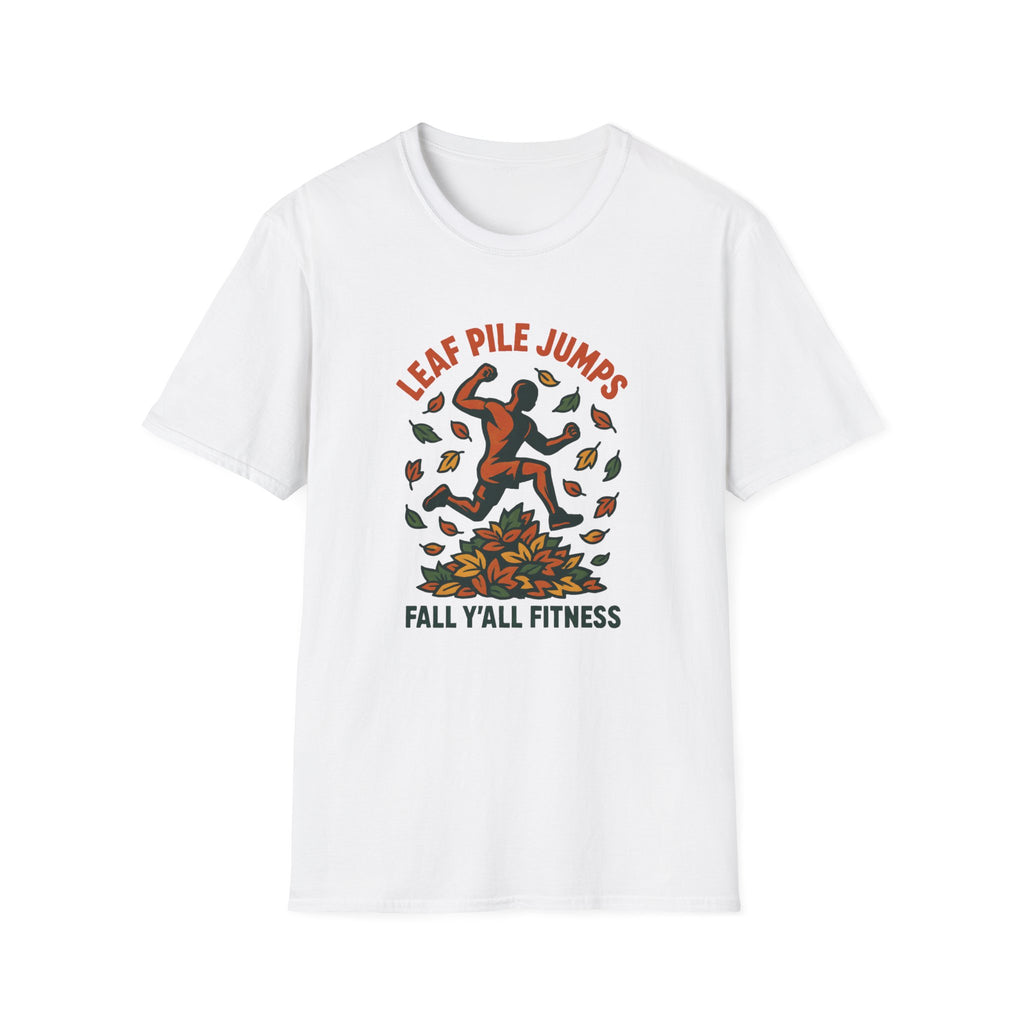 Leaf Pile Jump Fitness T-Shirt