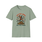 Leaf Pile Jump Fitness T-Shirt