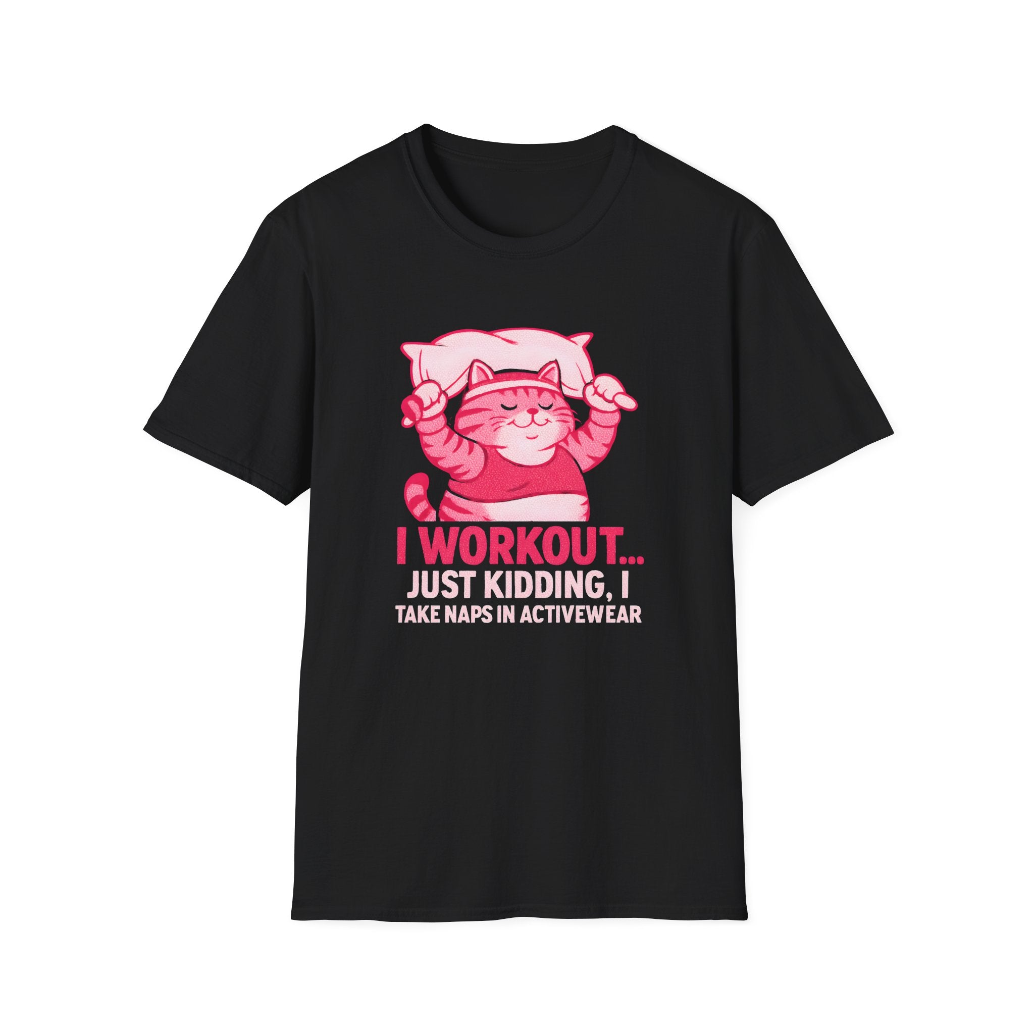 Napping Cat in Activewear T-Shirt